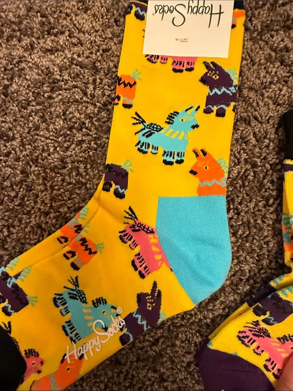 New Happy Socks yellow pinata mommy and me socks